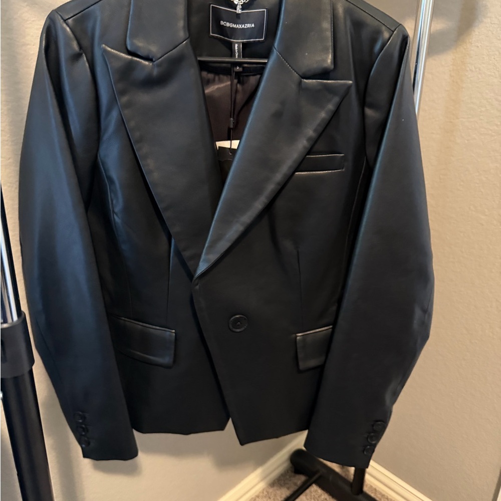 BCBGMaxAzria Black Leather Blazer